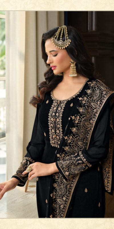 DS LT 8301 Black color Georgette Embroidery Sequence Work Sharara Suit Wedding, Festive, Events Etc. Expected Delivery 4-6 Working Days @2149/- | Jump Suits, Salwar suit, Casual Suits, Creative suits, Designer Suits, Palazzo Suits, Party Wear Suits, Patiala Suits, Straight Suits