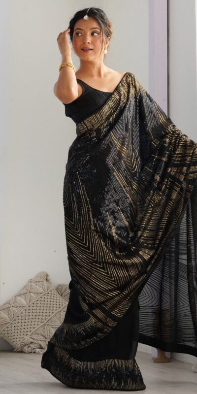 JR 626 Black Georgette Saree Perfect for Wedding, Party, Eid, Anniversary, Diwali – . Special Price ₹1799. Delivery 4-6 Working Days. Shop now. | Sarees, Bollywood Sarees, Creative Sarees, Designer Sarees, Embroidered Sarees, Ethnic Saree, Modern Digital sarees, Party Wear Sarees