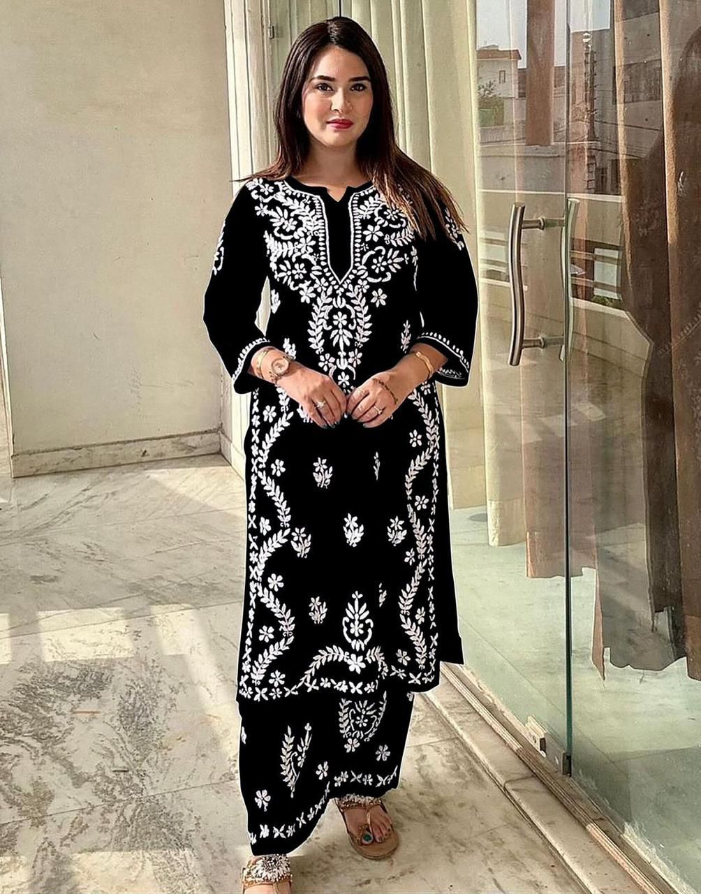 MF 627 Black Rayon With Wid Lakhnavi Style Work Kurti Designer Work. Grab it for ₹1449. Delivery 4-6 Working Days. Shop now. | Kurti, Bollywood Kurti, Creative Kurtis, Designer Kurti, Party Wear Kurti, Selfie Kurti