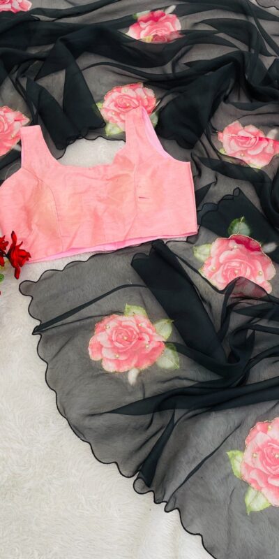 BT 412 Black TB Organza Saree with Digital Print. Wedding, Party, Festive, Events, Navratri Garba, Special Price ₹1649. Delivery 4-6 Working Days. Shop now. | Sarees, Bollywood Sarees, Creative Sarees, Designer Sarees, Embroidered Sarees, Ethnic Saree, Modern Digital sarees, Party Wear Sarees