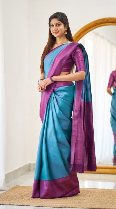 KPR 177 Blue in Soft Lichi Silk Jacquard Work Designer Work Saree . Now at just ₹1449. Delivery 4-6 Working Days. Shop now. | Sarees, Bollywood Sarees, Creative Sarees, Designer Sarees, Embroidered Sarees, Ethnic Saree, Modern Digital sarees, Party Wear Sarees
