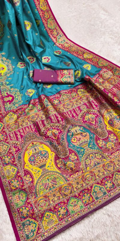 MB 56 Blue in Color Paithani Silk Lace Border & Lace Work Saree . Special Price ₹2399. Delivery 4-6 Working Days. Shop now. | Sarees, Bollywood Sarees, Creative Sarees, Designer Sarees, Embroidered Sarees, Ethnic Saree, Modern Digital sarees, Party Wear Sarees