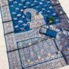 Blue Soft Banarasi Silk Lace Zari Work Saree