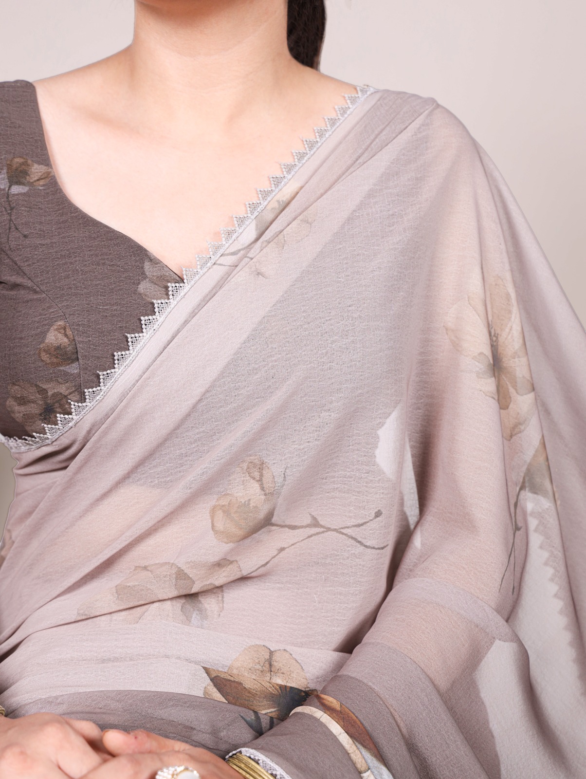 YNF 7038 Coffee Color Weightless Marbal Floral Printed Lace Border Saree Casual, Wedding, Festive, Events . Expected Delivery 4-6 Working Days @1549/- only | Sarees, Bollywood Sarees, Creative Sarees, Designer Sarees, Embroidered Sarees, Ethnic Saree, Modern Digital sarees, Party Wear Sarees