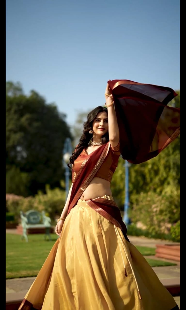 LNB 2001 Cream Color Peaceful Kanchipuram Zari Weaving Lehenga Choli Wedding, Festive, Events Expected Delivery 4-6 Working Days@2199/- Only | Lehenga, Bollywood Lehenga, Creative Lehenga, Designer Lehenga, Embroidered Lehenga, Party Wear Lehenga