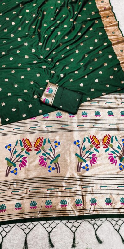 MB 2 Dark Green Paithani Silk Saree with Lace Work & Zari Work. Introductory Price ₹2049. Delivery 4-6 Working Days. Shop now. | Sarees, Bollywood Sarees, Creative Sarees, Designer Sarees, Embroidered Sarees, Ethnic Saree, Modern Digital sarees, Party Wear Sarees