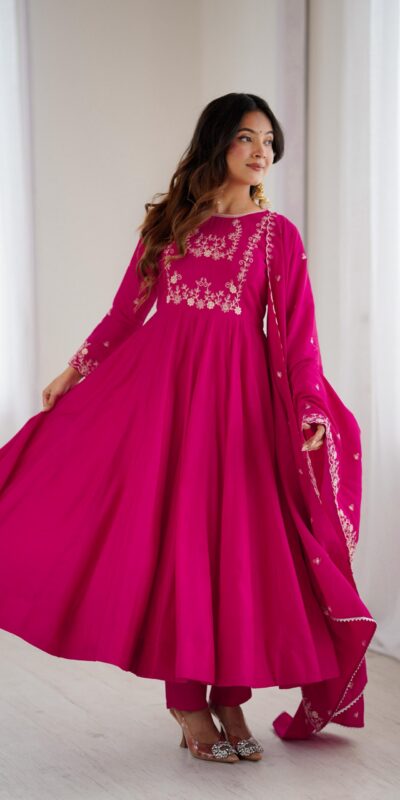 KB 289 Dark Pink with Bead Work & Embroidery Work Roman Chanderi Silk Salwar Suit . Special Price ₹2399. Delivery 4-6 Working Days. Shop now. | Jump Suits, Tops & Bottoms, Track Suits, Salwar suit, Casual Suits, Creative suits, Designer Suits, Palazzo Suits, Party Wear Suits, Patiala Suits, Straight Suits, Trendy Wear