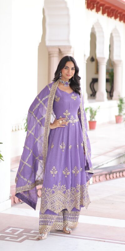 KA 1212 Lavender in Silver Crunchy Sequins Work & Embroidery Work Gown . Now at just ₹3199. Delivery 4-6 Working Days. Shop now. | Gowns, Bollywood Gowns, Creative Gowns, Designer Gowns, Embroidered Gowns, Party Wear Gowns
