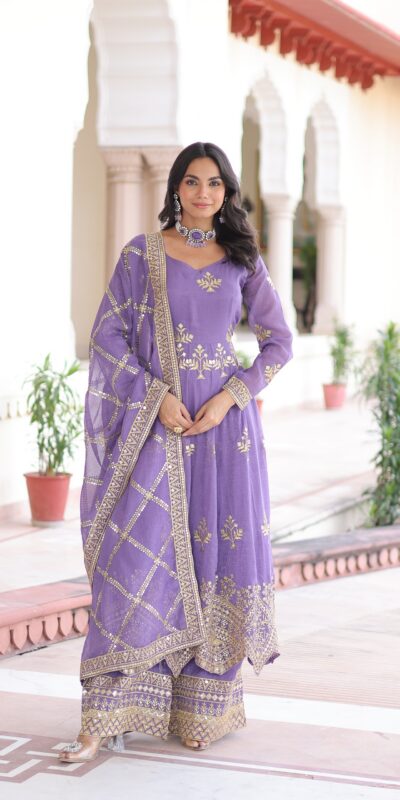 KA 1212 Lavender in Silver Crunchy Sequins Work & Embroidery Work Gown . Now at just ₹3199. Delivery 4-6 Working Days. Shop now. | Gowns, Bollywood Gowns, Creative Gowns, Designer Gowns, Embroidered Gowns, Party Wear Gowns