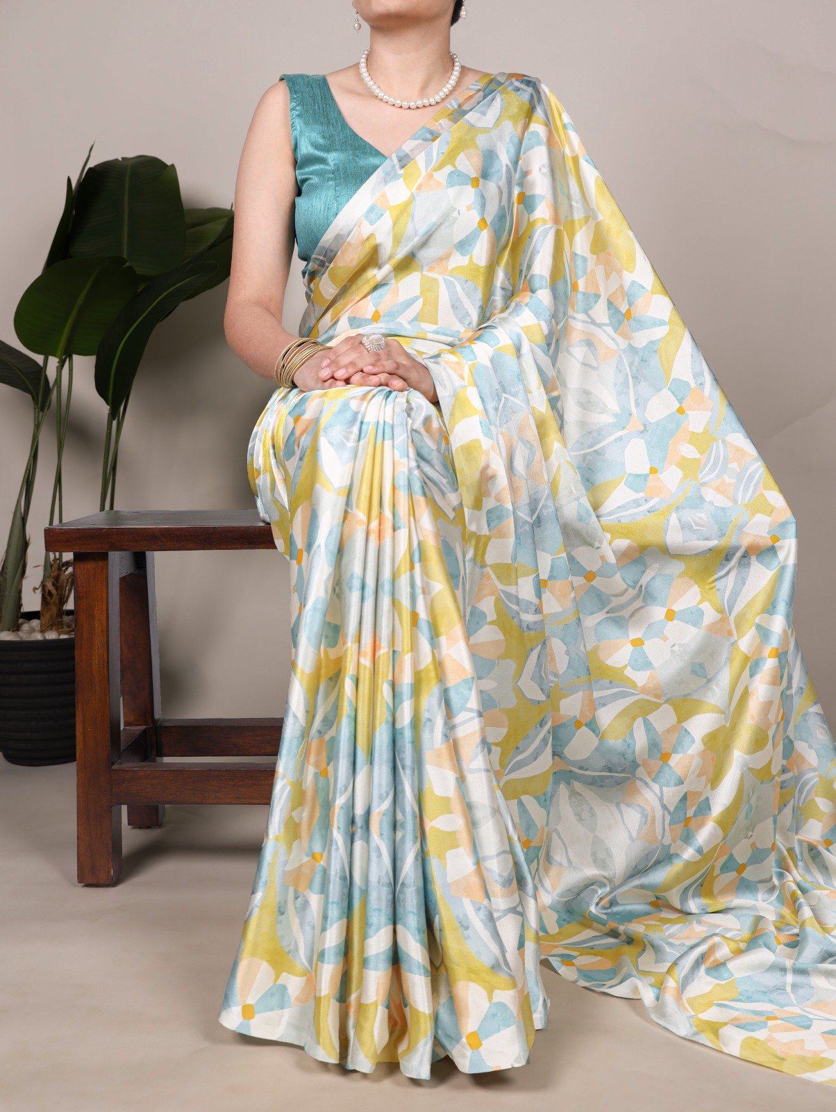 YNF 7054 Light Yellow Color Satin Silk Floral Printed Saree Casual, Wedding, Festive, Events . Expected Delivery 4-6 Working Days @1549/- only | Sarees, Bollywood Sarees, Creative Sarees, Designer Sarees, Embroidered Sarees, Ethnic Saree, Modern Digital sarees, Party Wear Sarees