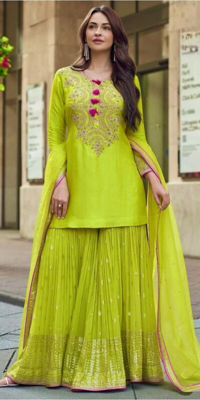 ST 233 Lime Yellow in Color Embroidery Work Salwar Suit Faux Georgette. Get it for βΉ2049. Delivery 4-6 Working Days. Shop now. | Jump Suits, Tops & Bottoms, Track Suits, Salwar suit, Casual Suits, Creative suits, Designer Suits, Palazzo Suits, Party Wear Suits, Patiala Suits, Straight Suits, Trendy Wear