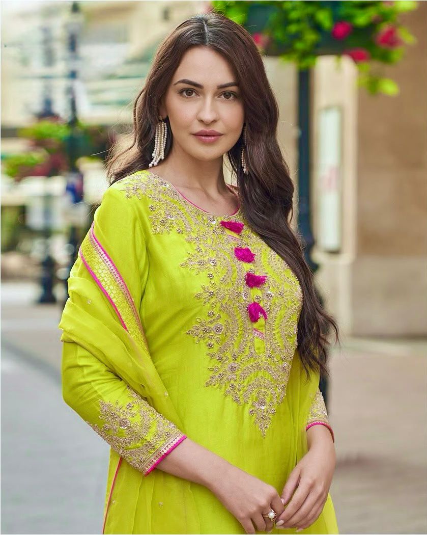 ST 233 Lime Yellow in Color Embroidery Work Salwar Suit Faux Georgette. Get it for ₹2049. Delivery 4-6 Working Days. Shop now. | Jump Suits, Tops & Bottoms, Track Suits, Salwar suit, Casual Suits, Creative suits, Designer Suits, Palazzo Suits, Party Wear Suits, Patiala Suits, Straight Suits, Trendy Wear