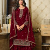 DS LT 8301 Maroon color Georgette Embroidery Sequence Work Sharara Suit Wedding, Festive, Events Etc. Expected Delivery 4-6 Working Days @2149/- | Jump Suits, Salwar suit, Casual Suits, Creative suits, Designer Suits, Palazzo Suits, Party Wear Suits, Patiala Suits, Straight Suits