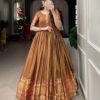 Mustard Narayan pet Zari Gown