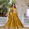 Ram 150 Mustered Color Vichitra Lehenga Choli with Embroidery Work. Grab it for ₹3049. Delivery 4-6 Working Days. Shop now. | Lehenga, Bollywood Lehenga, Creative Lehenga, Designer Lehenga, Embroidered Lehenga, Party Wear Lehenga