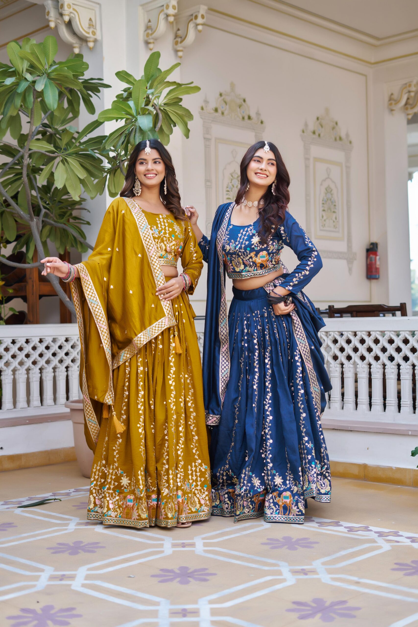 Ram 150 Mustered Color Vichitra Lehenga Choli with Embroidery Work. Grab it for ₹3049. Delivery 4-6 Working Days. Shop now. | Lehenga, Bollywood Lehenga, Creative Lehenga, Designer Lehenga, Embroidered Lehenga, Party Wear Lehenga