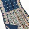 Navy Blue Banarasi Lace Work Gold Zari Border Saree