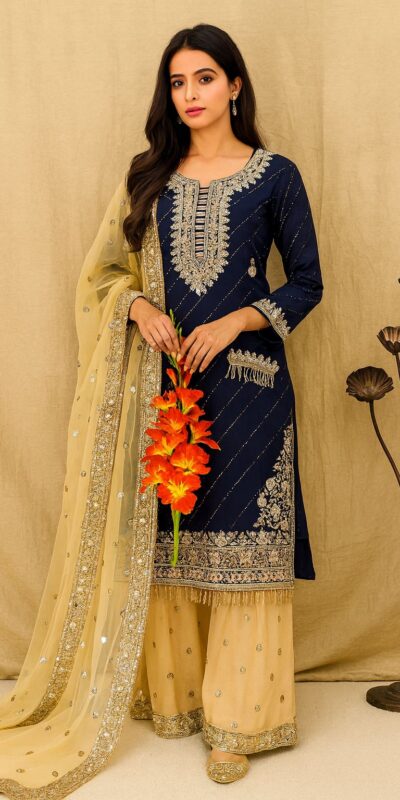 VLM 312 Navy Blue Fox Goargate Salwar Suit Perfect for Wedding, Party, Lohri, Housewarming, Anniversary – . Get it for ₹2399. Delivery 4-6 Working | Jump Suits, Tops & Bottoms, Track Suits, Salwar suit, Casual Suits, Creative suits, Designer Suits, Palazzo Suits, Party Wear Suits, Patiala Suits, Straight Suits, Trendy Wear