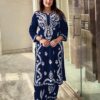 Navy Blue Rayon Wid Lakhnavi  Style Work Kurti