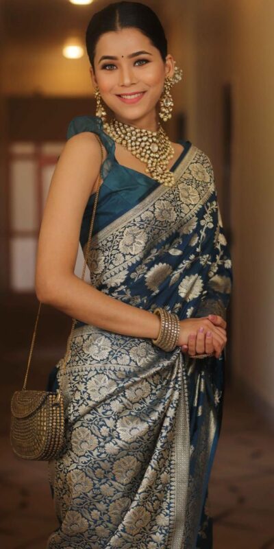 KP 5085 Navy Blue in Soft Lichi Silk Wedding, Party, Festive, Events Designer Work Saree . Get it for ₹1349. Delivery 4-6 Working Days. Shop now. | Sarees, Bollywood Sarees, Creative Sarees, Designer Sarees, Embroidered Sarees, Ethnic Saree, Modern Digital sarees, Party Wear Sarees