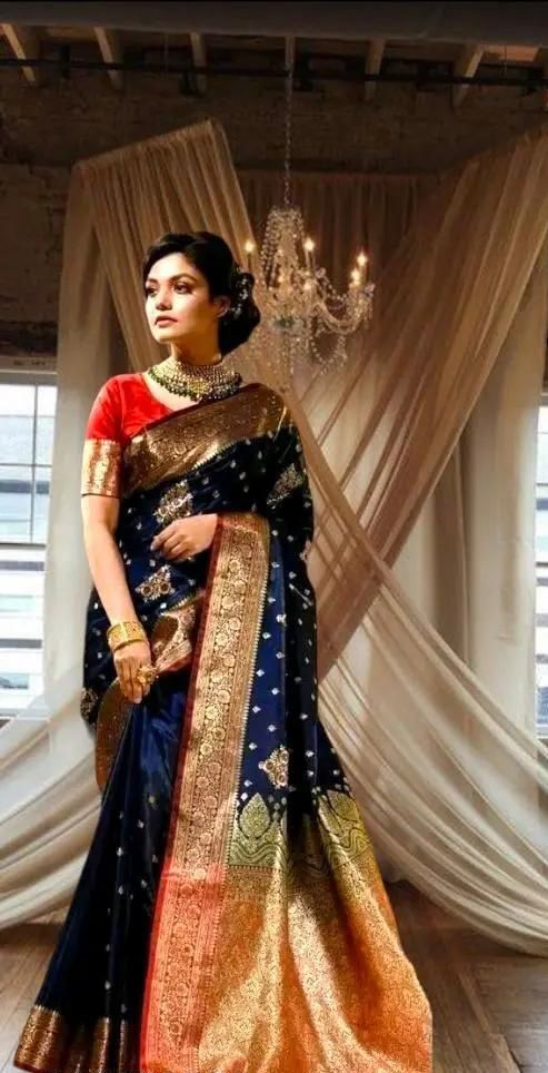 KPR 227 Navy Blue in Color Soft Lichi Silk. Lace Border & Lace Work Saree Grab it for ₹1399. Delivery 4-6 Working Days. Shop now. | Sarees, Bollywood Sarees, Creative Sarees, Designer Sarees, Embroidered Sarees, Ethnic Saree, Modern Digital sarees, Party Wear Sarees