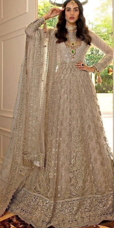 FC 194 Off White Color Net Embroidery And Mirror work Anarkali Suit Wedding, Party, Festive, Events Etc. Expected 4-6 Working Days @1999/- | Anarkali Suits, Bollywood Anarkali, Creative-Anarkali, Designer Anarkali, Embroidered Anarkali, Party Wear Anarkali
