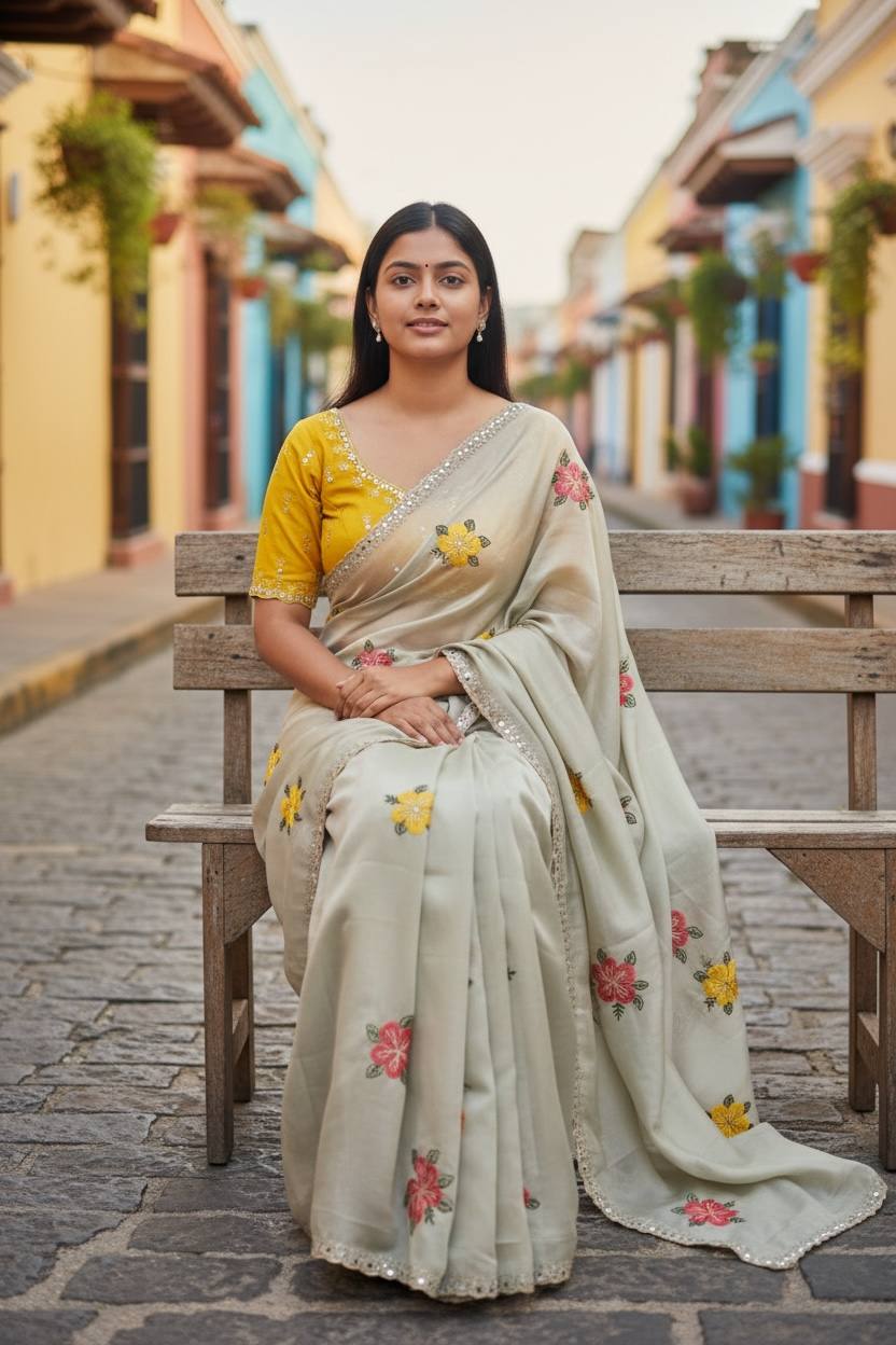 BT 1305 Off White Viscose Rangoli Saree Perfect for Wedding, Party, Family Gatherings, Temple Visit, Diwali – . Get it for ₹1849. Delivery 4-6 Wor | Sarees, Bollywood Sarees, Creative Sarees, Designer Sarees, Embroidered Sarees, Ethnic Saree, Modern Digital sarees, Party Wear Sarees