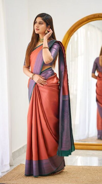 KPR 177 Peach in Soft Lichi Silk Jacquard Work Designer Work Saree . Now at just ₹1449. Delivery 4-6 Working Days. Shop now. | Sarees, Bollywood Sarees, Creative Sarees, Designer Sarees, Embroidered Sarees, Ethnic Saree, Modern Digital sarees, Party Wear Sarees