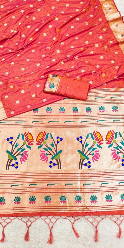MB 2 Peach Paithani Silk Saree with Lace Work & Zari Work. Introductory Price ₹2049. Delivery 4-6 Working Days. Shop now. | Sarees, Bollywood Sarees, Creative Sarees, Designer Sarees, Embroidered Sarees, Ethnic Saree, Modern Digital sarees, Party Wear Sarees