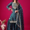 ZF 5006 Peacock Blue Color Chinon Silk Sequence Work Salwar Suit Casual, Wedding, Festive, Events . Expected Delivery  4-6 Working Days @2149/- only      | Jump Suits, Salwar suit, Casual Suits, Creative suits, Designer Suits, Palazzo Suits, Party Wear Suits, Patiala Suits, Straight Suits