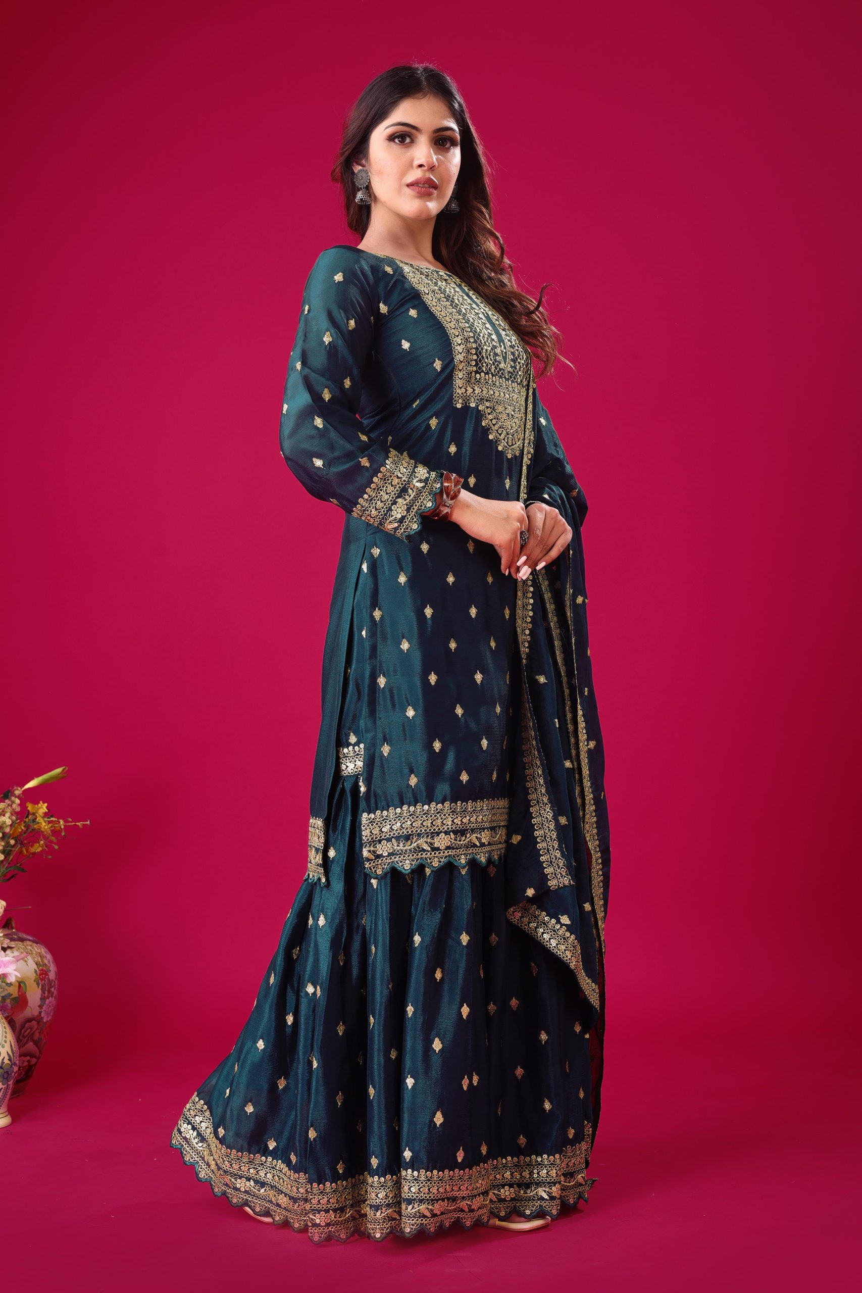 ZF 5006 Peacock Blue Color Chinon Silk Sequence Work Salwar Suit Casual, Wedding, Festive, Events . Expected Delivery 4-6 Working Days @2149/- only | Jump Suits, Salwar suit, Casual Suits, Creative suits, Designer Suits, Palazzo Suits, Party Wear Suits, Patiala Suits, Straight Suits