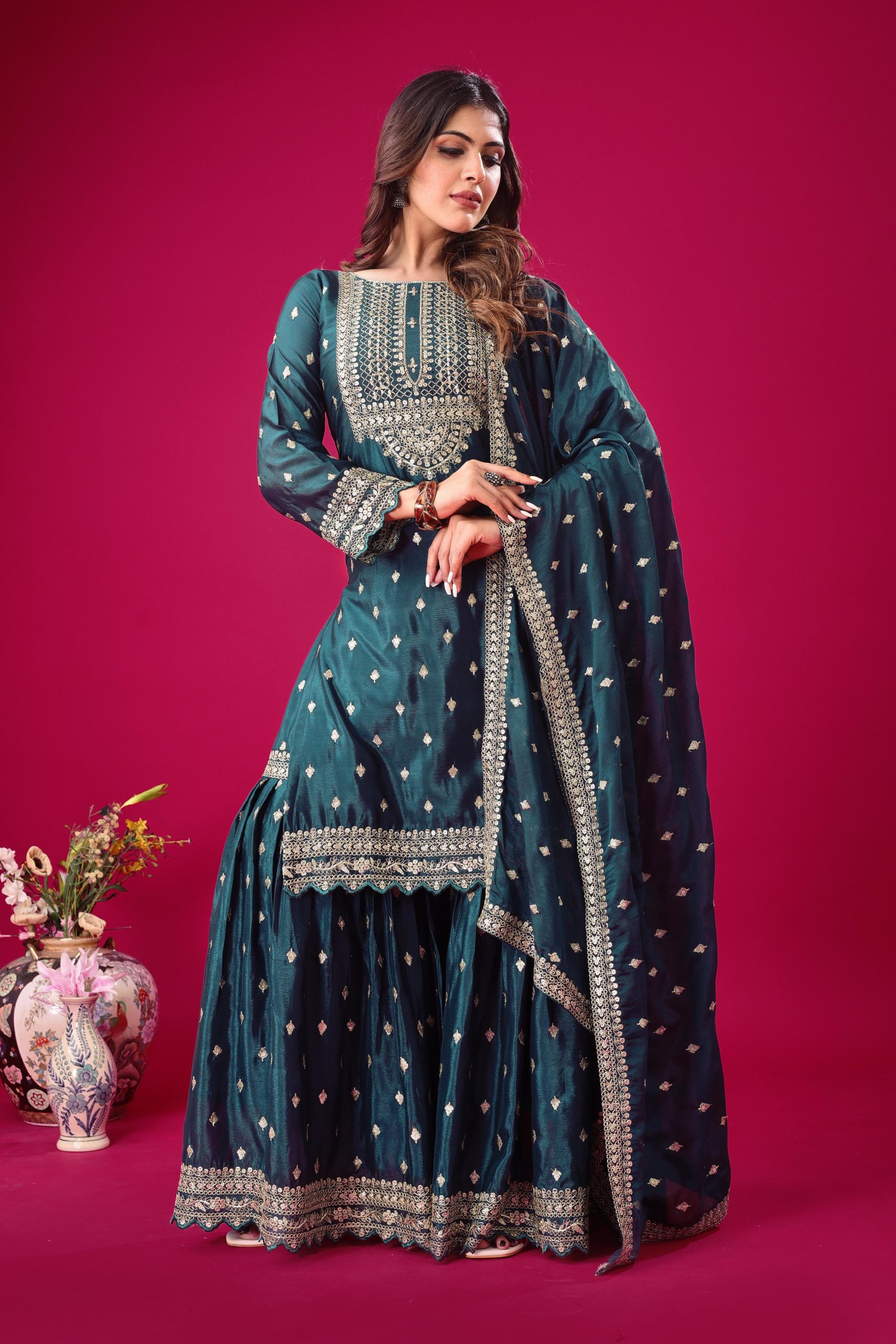 ZF 5006 Peacock Blue Color Chinon Silk Sequence Work Salwar Suit Casual, Wedding, Festive, Events . Expected Delivery 4-6 Working Days @2149/- only | Jump Suits, Salwar suit, Casual Suits, Creative suits, Designer Suits, Palazzo Suits, Party Wear Suits, Patiala Suits, Straight Suits