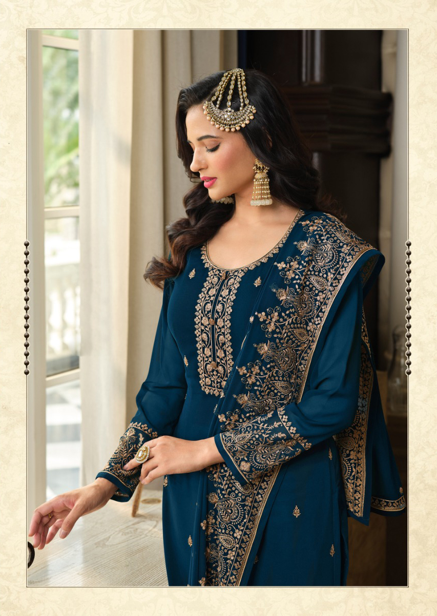 DS LT 8301 Peacock Blue color Georgette Embroidery Sequence Work Sharara Suit Wedding, Festive, Events Etc. Expected Delivery 4-6 Working Days @2149/- | Jump Suits, Salwar suit, Casual Suits, Creative suits, Designer Suits, Palazzo Suits, Party Wear Suits, Patiala Suits, Straight Suits
