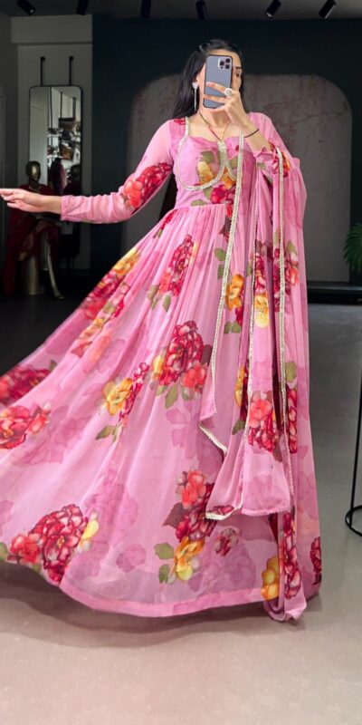 YNF 5103 Pink Lace Work Gown in Chiffon. Get it for βΉ1899. Wedding, Party, Festive, Events Delivery 4-6 Working Days. Shop now. | Gowns, Bollywood Gowns, Creative Gowns, Designer Gowns, Embroidered Gowns, Party Wear Gowns