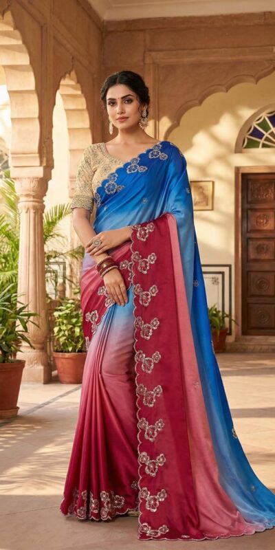 MS 461 Pink Chinnon Saree Perfect for Wedding, Party, Traditional Day, Haldi, Housewarming – . Exclusive Offer ₹1649. Delivery 4-6 Working Days. Shop now | Sarees, Bollywood Sarees, Creative Sarees, Designer Sarees, Embroidered Sarees, Ethnic Saree, Modern Digital sarees, Party Wear Sarees