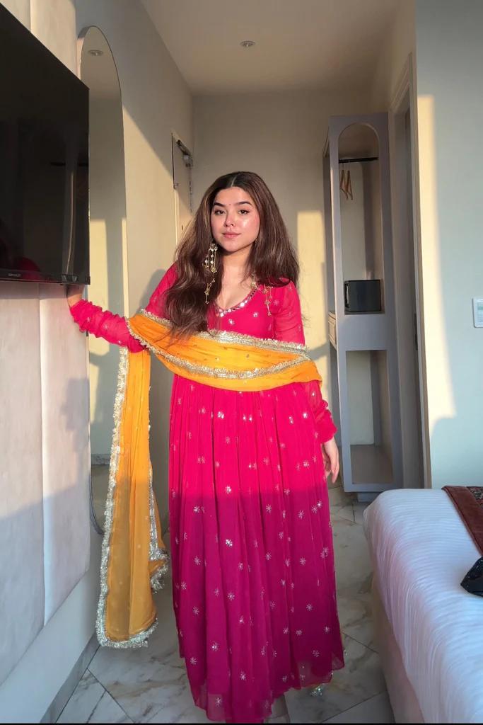 Pink Faux Georgette Embroidery Work Salwar Suit - Image 8