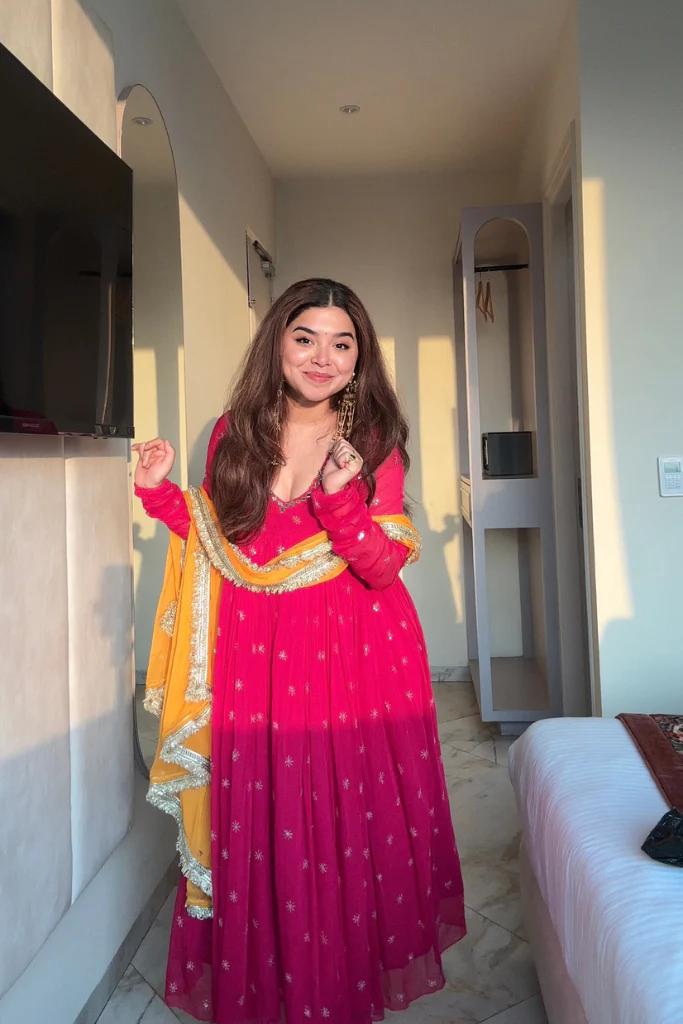 Pink Faux Georgette Embroidery Work Salwar Suit - Image 4