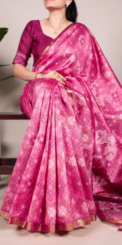 YNF 7416 Pink Color Jacquard Silk Patola Print Zari Weaving Work Saree Casual, Wedding, Festive, Events . Expected Delivery 4-6 Working Days @2599/- only | Sarees, Bollywood Sarees, Creative Sarees, Designer Sarees, Embroidered Sarees, Ethnic Saree, Modern Digital sarees, Party Wear Sarees