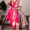 Pink Jacquard Printed Zari Saree