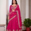 Pink Vichitra Embroidery Work Lehenga Choli