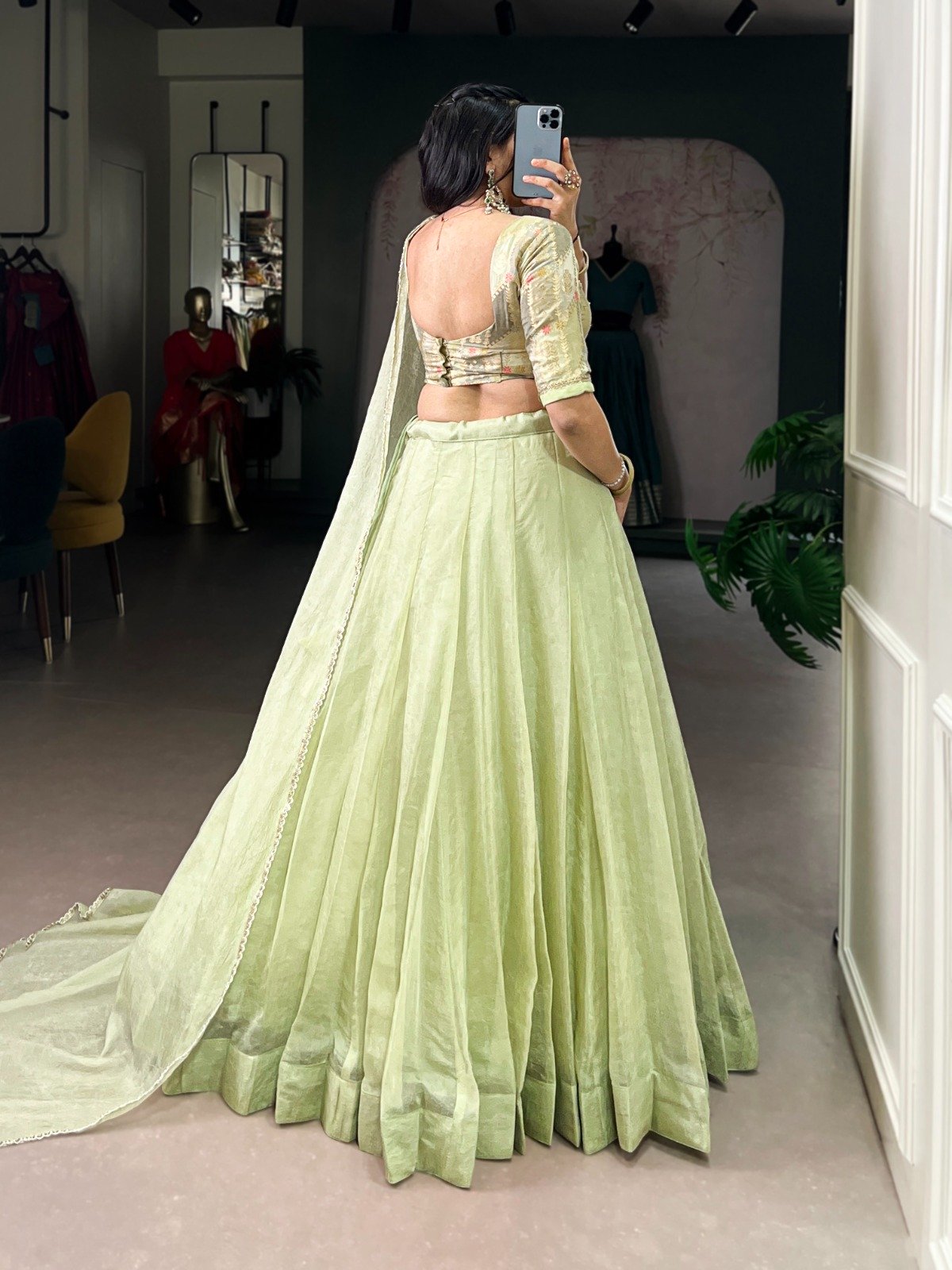 Pista Allen Crush Bead Sequins Work Lehenga Choli - Image 5