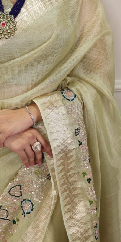 YNF 7401 Pista in Zari Kota Tissue Zari Work & Embroidery Work Saree . Get it for ₹3199. Delivery 4-6 Working Days. Shop now. | Sarees, Bollywood Sarees, Creative Sarees, Designer Sarees, Embroidered Sarees, Ethnic Saree, Modern Digital sarees, Party Wear Sarees