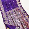 Purple Banarasi Lace Work Gold Zari Border Saree
