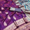 Purple Banarasi Silk Zari Lace Work All Over Saree