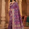 Purple Banarasi Silk Zari Work All Over Saree