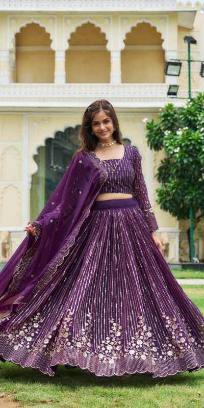 Ram 051 Purple Color Fox Georgette Lehenga Choli with Embroidery Work. Festive Deal ₹2649. Delivery 4-6 Working Days. Shop now. | Lehenga, Bollywood Lehenga, Creative Lehenga, Designer Lehenga, Embroidered Lehenga, Party Wear Lehenga