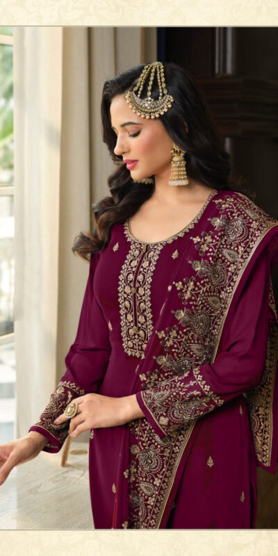 DS LT 8301 Purple color Georgette Embroidery Sequence Work Sharara Suit Wedding, Festive, Events Etc. Expected Delivery 4-6 Working Days @2149/- | Jump Suits, Salwar suit, Casual Suits, Creative suits, Designer Suits, Palazzo Suits, Party Wear Suits, Patiala Suits, Straight Suits