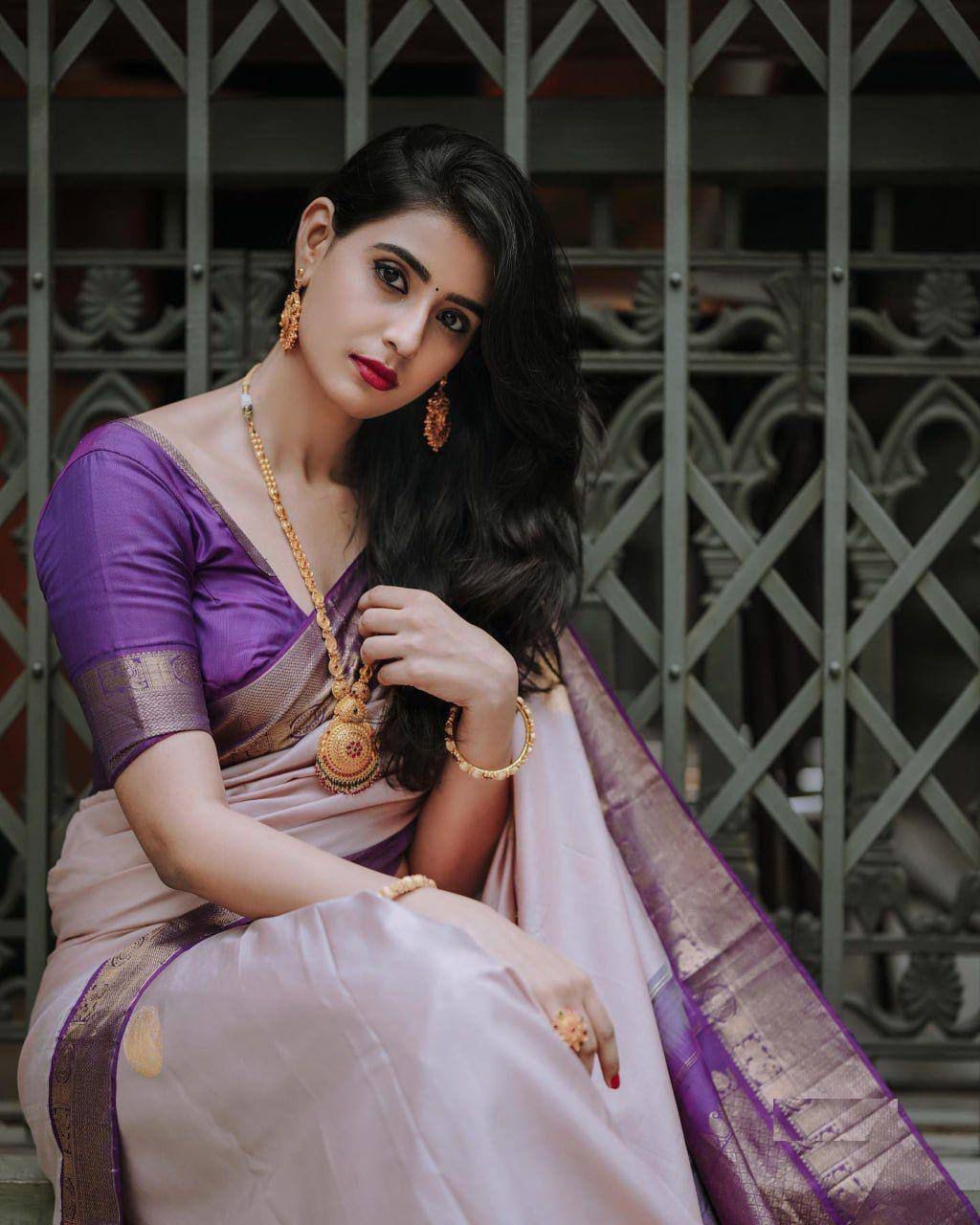 KPR 224 Purple Color Soft Lichi Silk Saree with Lace Border & Lace Work. Best Price ₹1449. Delivery 4-6 Working Days. Shop now. | Sarees, Bollywood Sarees, Creative Sarees, Designer Sarees, Embroidered Sarees, Ethnic Saree, Modern Digital sarees, Party Wear Sarees