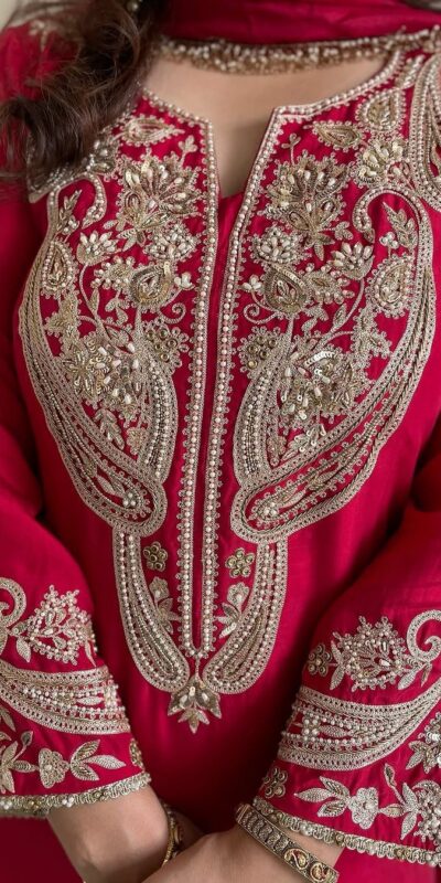 ZSR 3097 Red Pure Chinnon Silk With Embroidery Sequence Work With Full Sleeve Salwar Suit Wedding, Party, Festive, Events Exclusive Offer ₹1899. D | Jump Suits, Tops & Bottoms, Track Suits, Salwar suit, Casual Suits, Creative suits, Designer Suits, Palazzo Suits, Party Wear Suits, Patiala Suits, Straight Suits, Trendy Wear