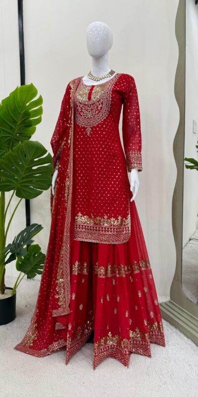 RTC 5899 Red Color Faux Georgette Salwar Suit with Lace Work. Exclusive Offer ₹2599. Delivery 4-6 Working Days. Shop now. | Jump Suits, Tops & Bottoms, Track Suits, Salwar suit, Casual Suits, Creative suits, Designer Suits, Palazzo Suits, Party Wear Suits, Patiala Suits, Straight Suits, Trendy Wear